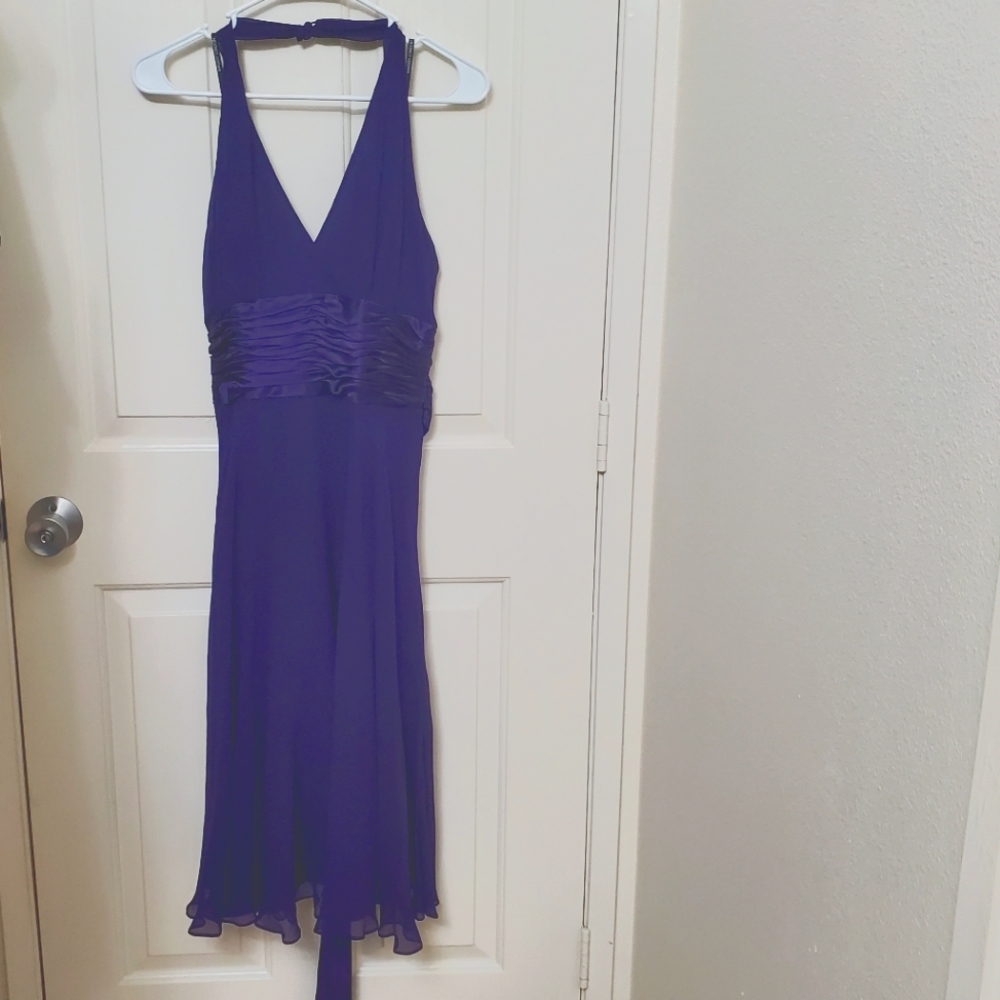 Gorgeous purple silk halter dress